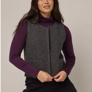 Charcoal Gray 100% wool Vest for Women XL